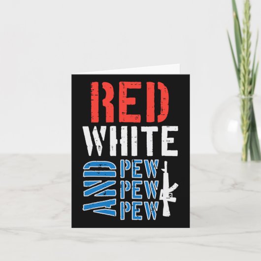Pistool van Red White en Pewpew Funny 4 juli Kaart (Voorkant)