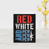 Pistool van Red White en Pewpew Funny 4 juli Kaart (Gele Bloem)