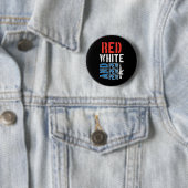 Pistool van Red White en Pewpew Funny 4 juli Ronde Button 5,7 Cm (In situ)