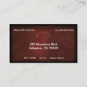 Pistool van Revolver en rood leder Visitekaartje (Achterkant)