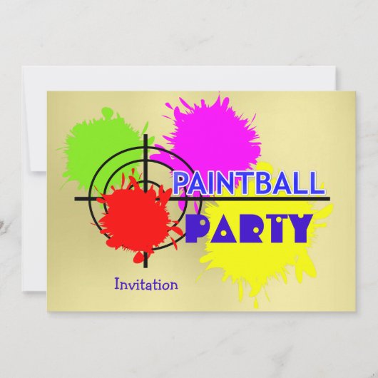 Pistool van schilderplaten van de Paintball Party Kaart (Voorkant)