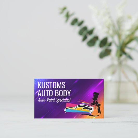 Pistool van spuitverf | Automatische services Visitekaartje (Staand voorkant)