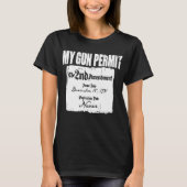 Pistool Vergunning Tweede wijziging Funny 2e verbo T-shirt (Voorkant)