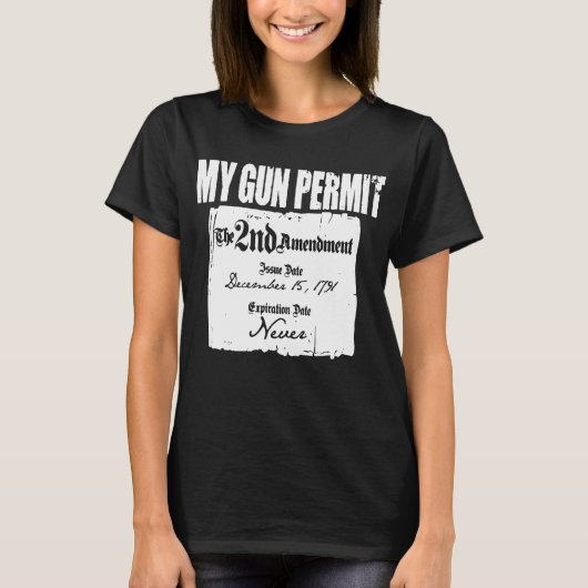 Pistool Vergunning Tweede wijziging Funny 2e verbo T-shirt (Voorkant)