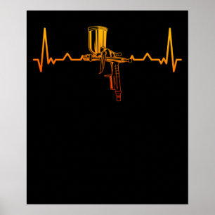 Pistool voor automatische carrosserie verf met ver poster