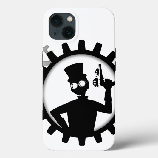 Pistool voor het vasthouden van Man van steampunk Case-Mate iPhone Case (Achterkant)