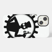 Pistool voor het vasthouden van Man van steampunk  iPhone Hoesje (Achterkant horizontaal)