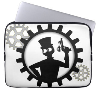 Pistool voor het vasthouden van Man van steampunk  Laptop Sleeve