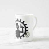 Pistool voor het vasthouden van Man van steampunk  Porselein Kop (Voorkant rechts)