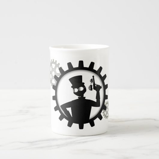 Pistool voor het vasthouden van Man van steampunk  Porselein Kop (Voorkant)