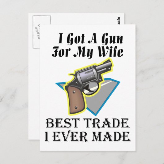 Pistool voor vrouw briefkaart (Voorkant / Achterkant)