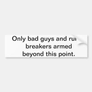 PISTOOL VRIJE ZONE TOEGANGSTICKKER BUMPERSTICKER