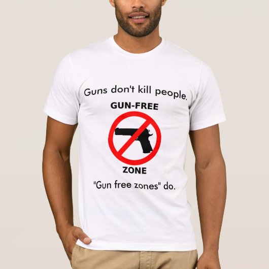 Pistool vrije zones mensen doden t-shirt (Voorkant)