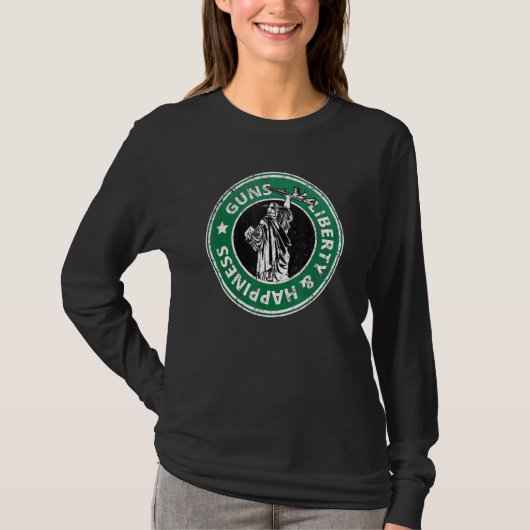 pistool vrijheid en geluk t-shirt (Voorkant)