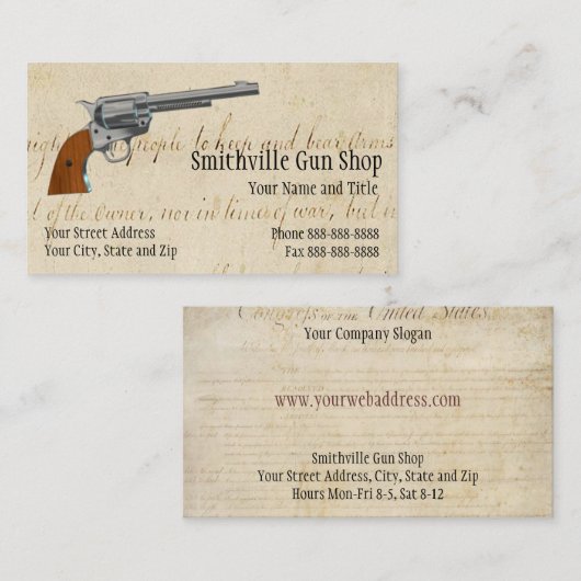 Pistool WinkelVisitekaartje Visitekaartje (Voorkant / Achterkant)