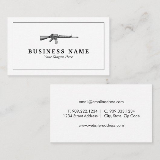 Pistool WinkelVisitekaartje Visitekaartje (Voorkant / Achterkant)