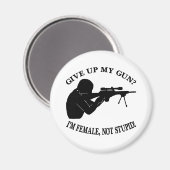 Pistool wit Vrouw niet stollend Magneet (Voorkant / Achterkant)