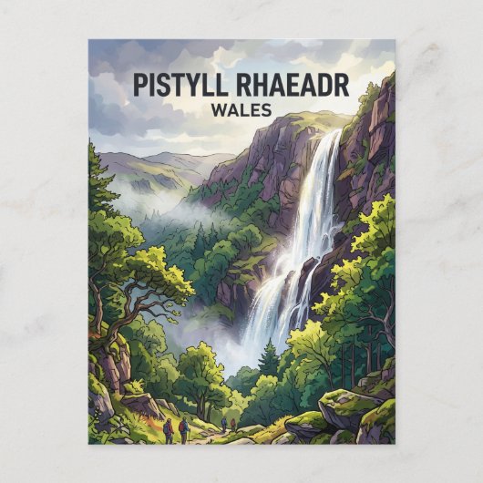 Pistyll Rhaeadr-waterval, Llanrhaeadr-ym-Mochnant Briefkaart (Voorkant)
