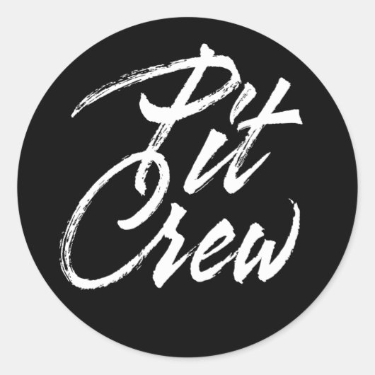 Pit-bemanning Ronde Sticker (Voorkant)