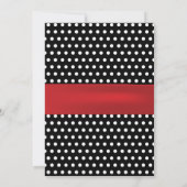 Pit bij pensionering Red Ribbon Black White Polka  Kaart (Achterkant)