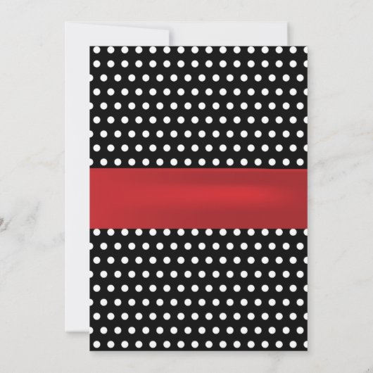 Pit bij pensionering Red Ribbon Black White Polka  Kaart (Achterkant)