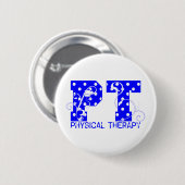 pit blauw witte poka dots ronde button 5,7 cm (Voorkant /achterkant)