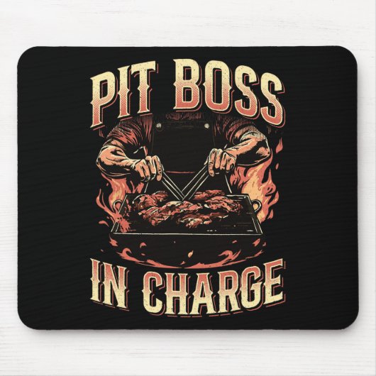 Pit Boss in Charge BBQ Grill Masters Pitmaster Mea Muismat (Voorkant)