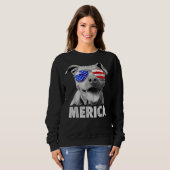 Pit Bull 4 juli Merica Mannen Amerikaanse vlag sun Trui (Voorkant volledig)