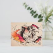 Pit Bull Abstract Portret Briefkaart (Staand voorkant)