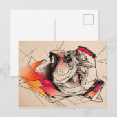 Pit Bull Abstract Portret Briefkaart (Voorkant / Achterkant)