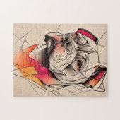 Pit Bull Abstract Portret Legpuzzel (Horizontaal)