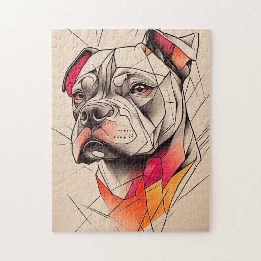 Pit Bull Abstract Portret Legpuzzel (Verticaal)