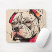 Pit Bull Abstract Portret Muismat (Met muis)