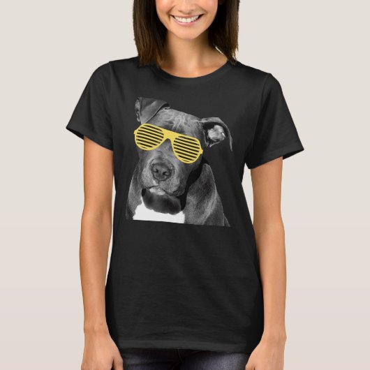 Pit Bull&amp Glasses T-shirt (Voorkant)
