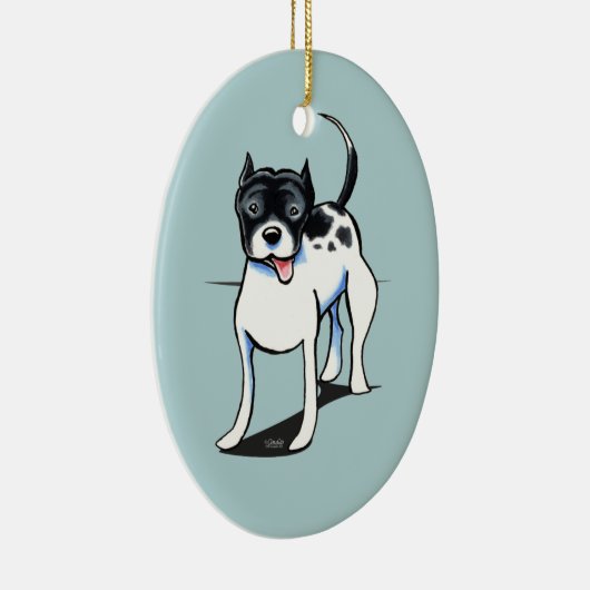 Pit Bull APBT Black White Keramisch Ornament (Rechts)