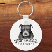 Pit Bull Art Custom Sleutelhanger (Voorkant)