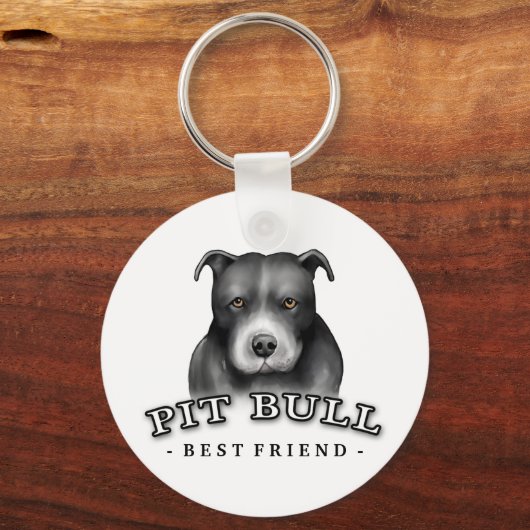 Pit Bull Art Custom Sleutelhanger (Voorkant)