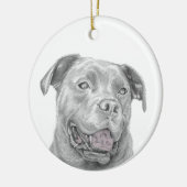 Pit Bull Art Drawing Keramisch Ornament (Links)