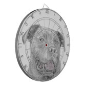 Pit Bull Art Tekening Dartbord (Voorkant Links)