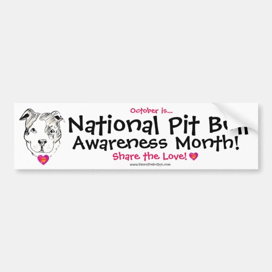 Pit Bull Awareness Month Bumpersticker (Voorkant)