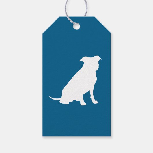 Pit Bull Baby shower Dog Pitbull Blue Boy Cadeaulabel (Voorkant)