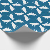 Pit Bull Baby shower Dog Pitbull Blue Boy Cadeaupapier (Hoek)