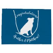 Pit Bull Baby shower Dog Pitbull Blue Boy Groot Cadeauzakje (Achterkant)