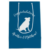 Pit Bull Baby shower Dog Pitbull Blue Boy Medium Cadeauzakje (Achterkant)