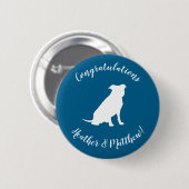Pit Bull Baby shower Dog Pitbull Blue Boy Ronde Button 5,7 Cm (Voorkant /achterkant)