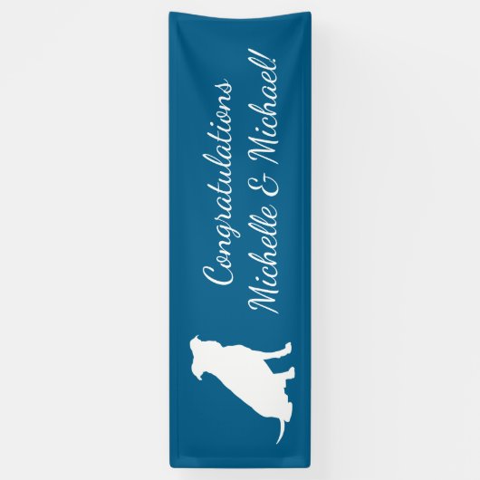 Pit Bull Baby shower Dog Pitbull Blue Boy Spandoek (Verticaal)
