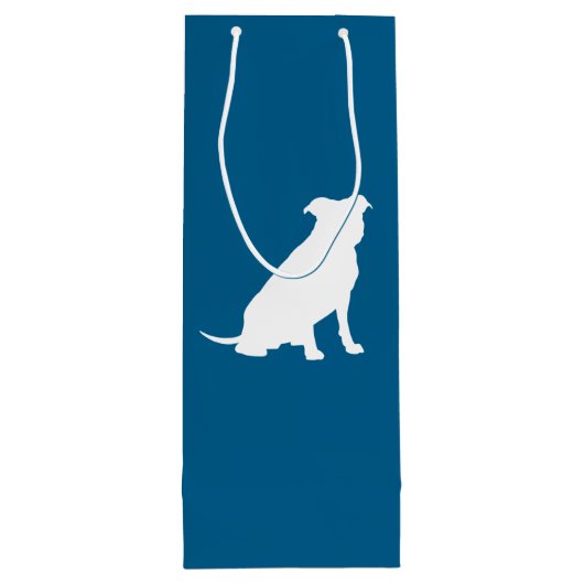 Pit Bull Baby shower Dog Pitbull Blue Boy Wijn Cadeautas (Achterkant)