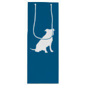 Pit Bull Baby shower Dog Pitbull Blue Boy Wijn Cadeautas (Voorkant)