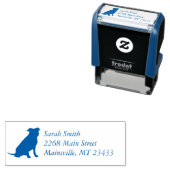 Pit Bull Baby shower Dog Pitbull Blue Boy Zelfinktende Stempel (In situ)