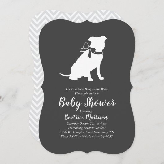Pit Bull Baby shower Geslacht Neutraal Pitbull Kaart (Voorkant / Achterkant)